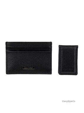Men's Bifold Wallet and Card Case Set with RFID Blocking Leather